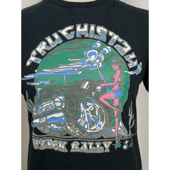 Diesel Truckistan Uzbek Rally 1984 Black Cotton T-Shirt Women's MEDIUM - Picture 2 of 8